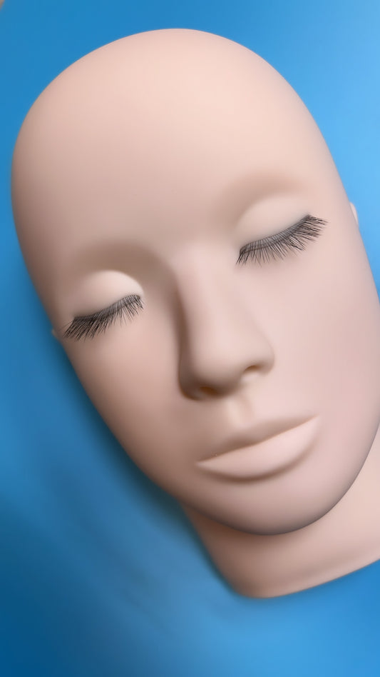 3 Layer Eyelash Practice Mannequin Head (Fibers attached)